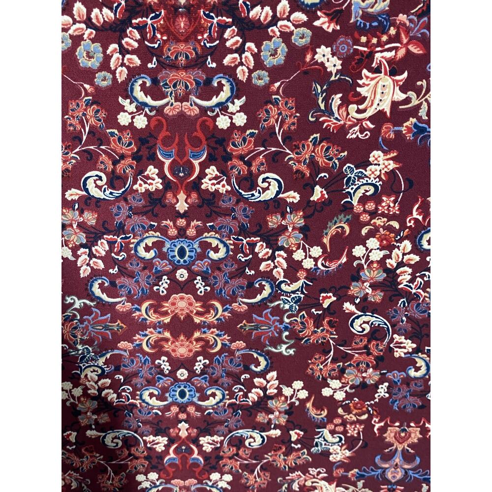 Max Studio Relaxed Fit Floral Mini Dress Sz S Burgundy Boho Casual - Picture 4 of 8